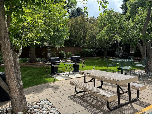 view of patio / terrace with a grill