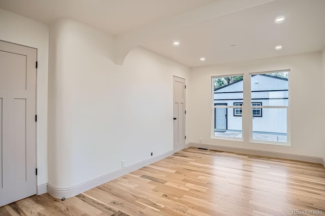 3975 Yates St, Denver, CO 80212 - empty room with light wood-style floors and recessed lighting