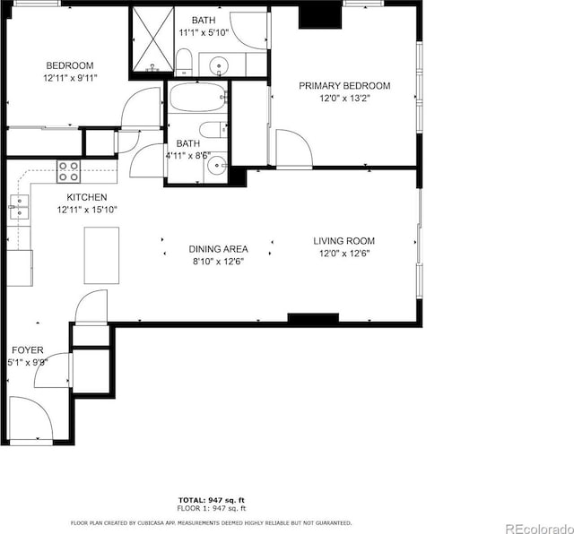 1950 N Logan St Unit 905, Denver, CO 80203 - room layout