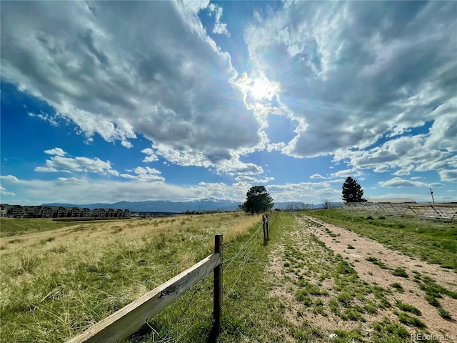 view of road with a rural view