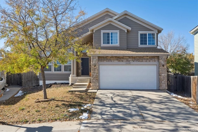 view of front facade featuring a garage