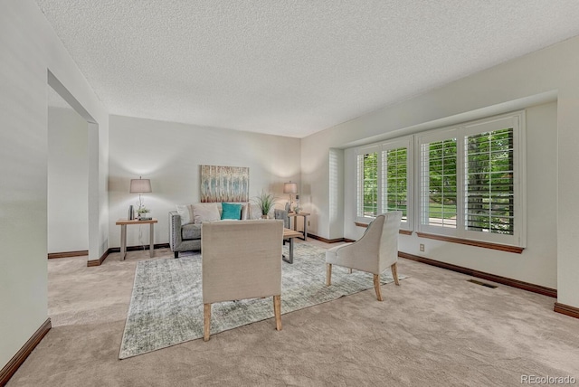 302 Northridge Rd, Highlands Ranch, CO 80126 - living room with a textured ceiling, carpet floors, and baseboards