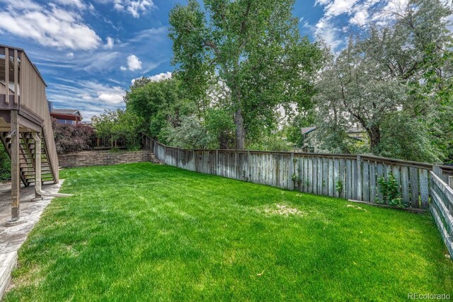 302 Northridge Rd, Highlands Ranch, CO 80126 - view of yard with stairway