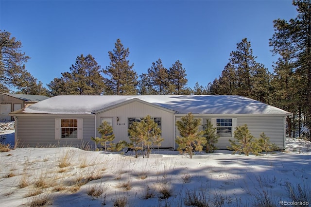 view of single story home