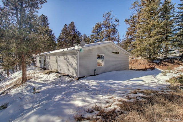 view of snow covered structure