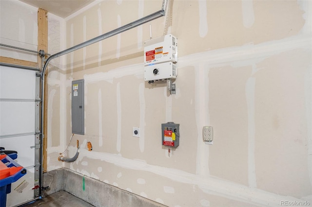 garage featuring electric panel