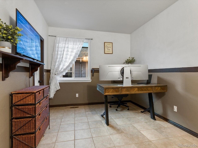 10216 Kleinbrook Way, Highlands Ranch, CO 80126 - office area featuring light tile patterned floors and baseboards