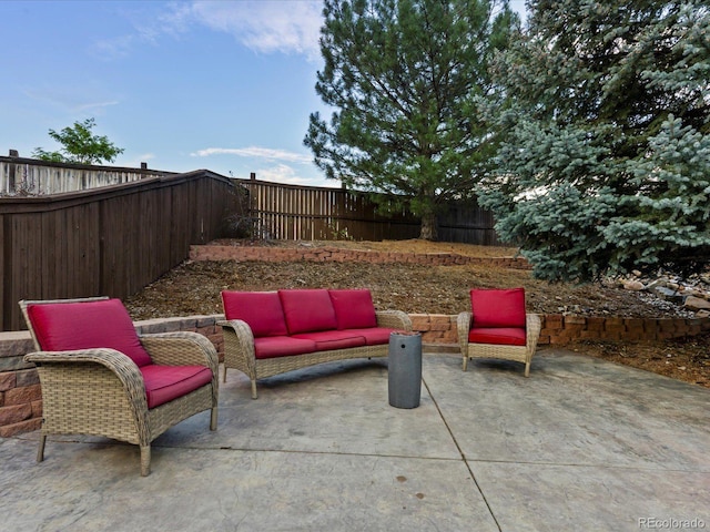10216 Kleinbrook Way, Highlands Ranch, CO 80126 - fenced backyard featuring a patio and an outdoor hangout area