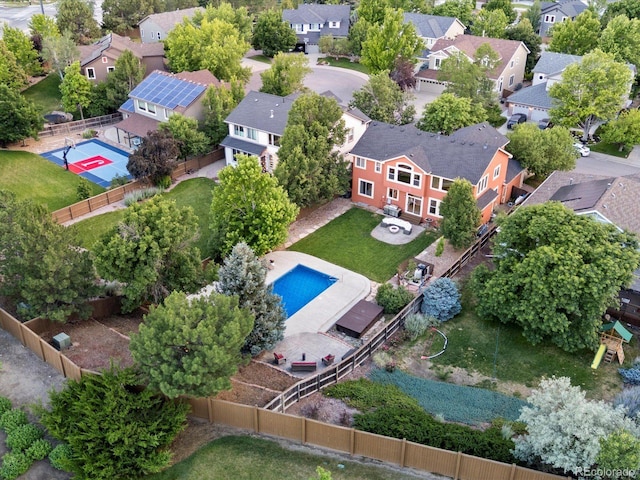 10216 Kleinbrook Way, Highlands Ranch, CO 80126 - aerial perspective of suburban area featuring a pool