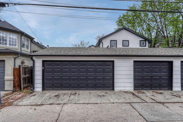 view of garage