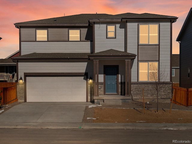 view of front of house featuring a garage