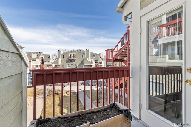 balcony with a residential view