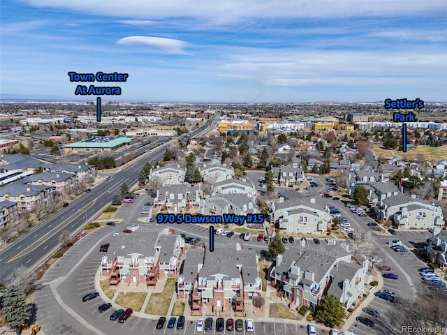 aerial view featuring a residential view