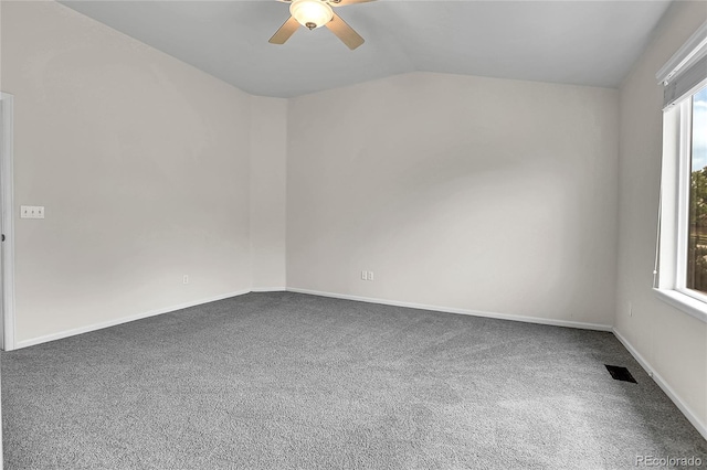 10115 Foxridge Ct, Highlands Ranch, CO 80126 - unfurnished room featuring ceiling fan, vaulted ceiling, and carpet floors