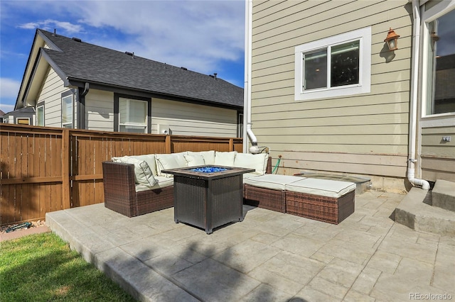 10115 Foxridge Ct, Highlands Ranch, CO 80126 - view of patio / terrace featuring an outdoor living space with a fire pit