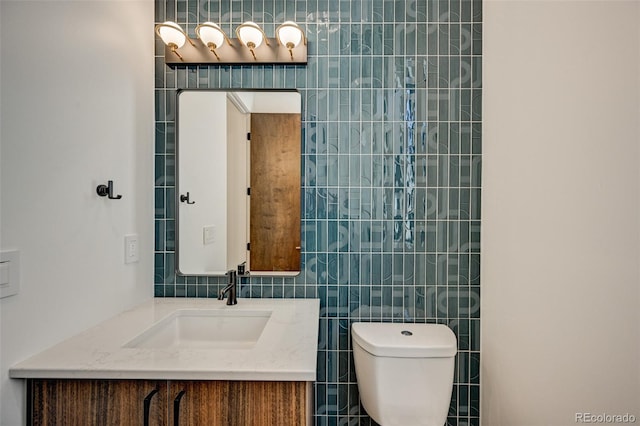 414 E Arkansas St, Buena Vista, CO 81211 - bathroom with vanity and tile walls