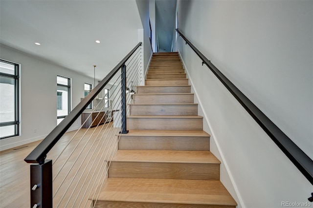 414 E Arkansas St, Buena Vista, CO 81211 - stairway with recessed lighting and wood finished floors