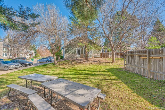 view of yard with fence