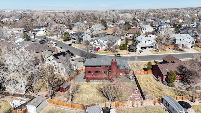 aerial view with a residential view