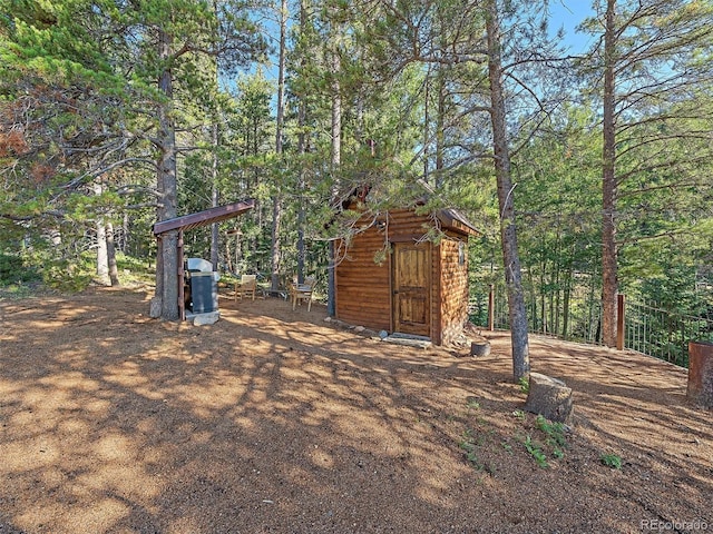 view of shed