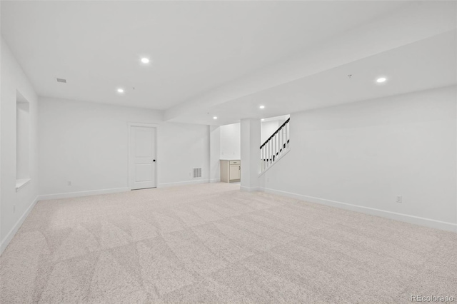 11341 W Alder Dr, Littleton, CO 80127 - finished basement featuring recessed lighting, stairs, and light colored carpet