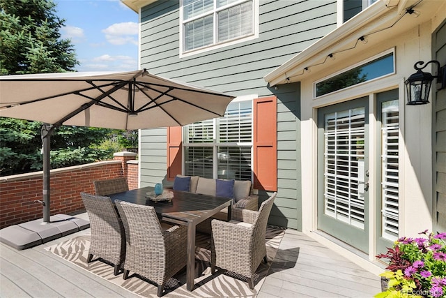 8318 Devinney Ct, Arvada, CO 80005 - deck featuring outdoor dining area