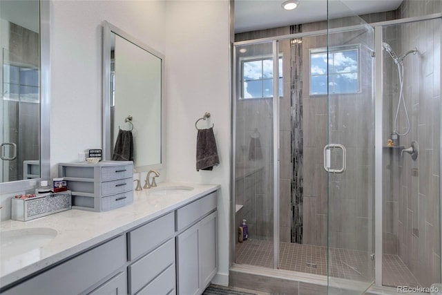22593 E Piccolo Way, Aurora, CO 80016 - full bath featuring a shower stall and double vanity