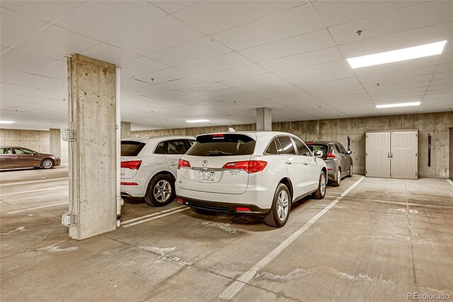 view of parking garage