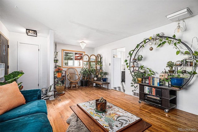 living room featuring hardwood / wood-style floors