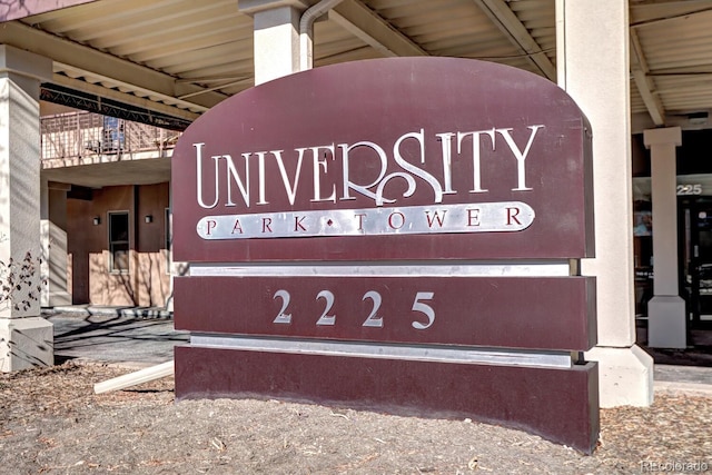 view of community sign