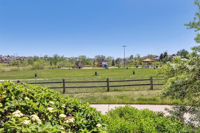 view of yard with a gazebo