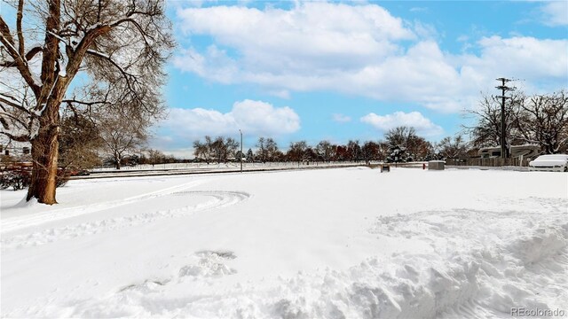 view of snowy yard