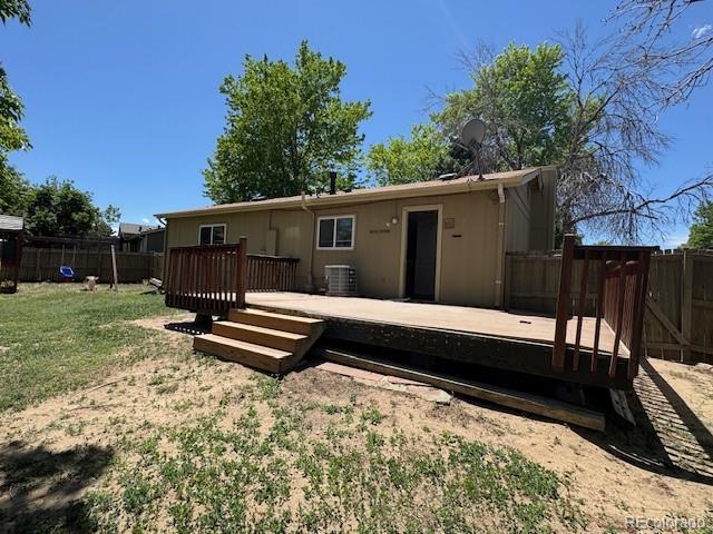 16753 E Ithaca Pl, Aurora, CO 80013 - back of house featuring a fenced backyard and a deck