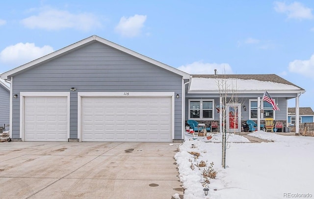 view of front of home with a garage