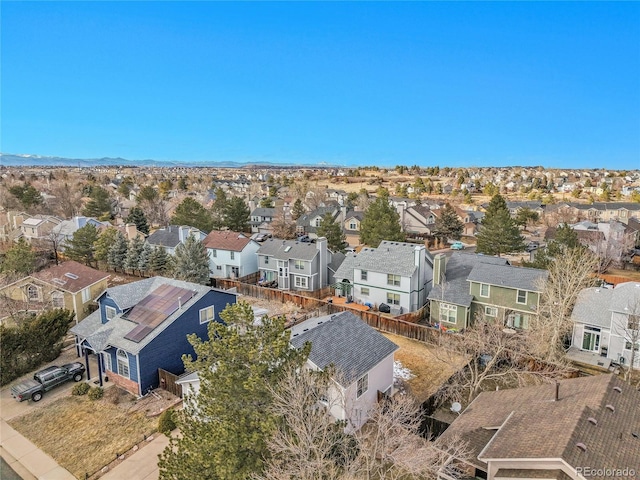 aerial view featuring a residential view