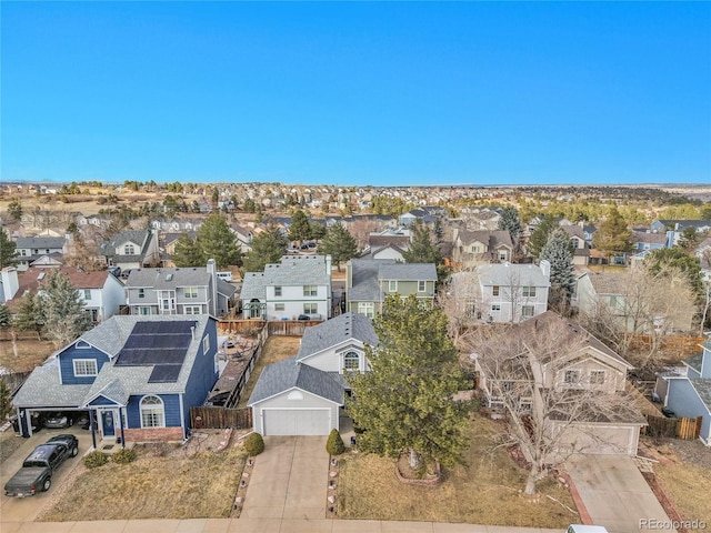 drone / aerial view featuring a residential view