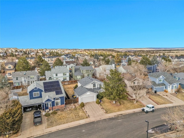 aerial view featuring a residential view