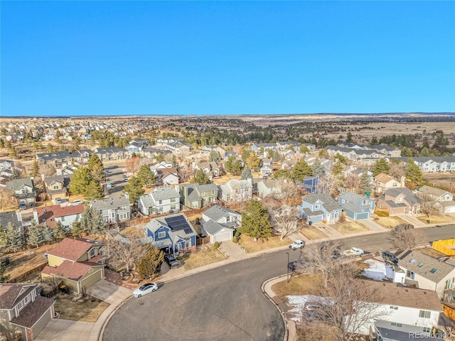 aerial view with a residential view