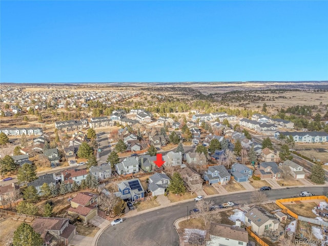 drone / aerial view featuring a residential view