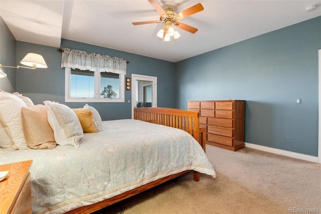 34274 Wolf Creek Trl, Kiowa, CO 80117 - carpeted bedroom featuring baseboards and ceiling fan
