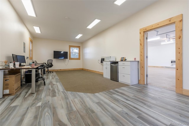 34274 Wolf Creek Trl, Kiowa, CO 80117 - office space featuring light wood-style flooring and baseboards