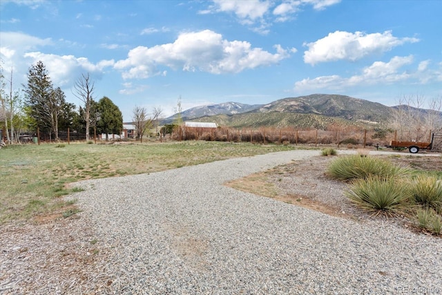view of street with a mountain view