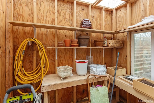 storage area with a skylight