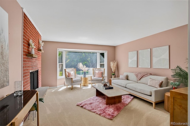 2920 S York St, Denver, CO 80210 - carpeted living area featuring a fireplace