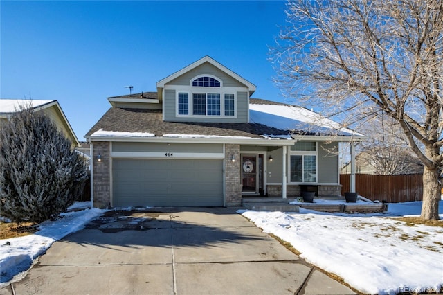 front of property featuring a garage