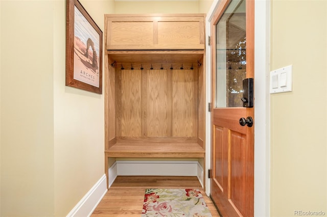 mudroom featuring light hardwood / wood-style floors