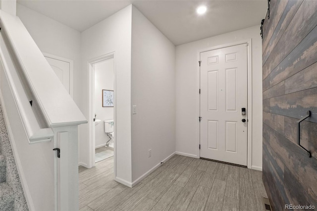 4343 S Nepal Ct, Centennial, CO 80015 - entryway with light wood-style flooring and recessed lighting