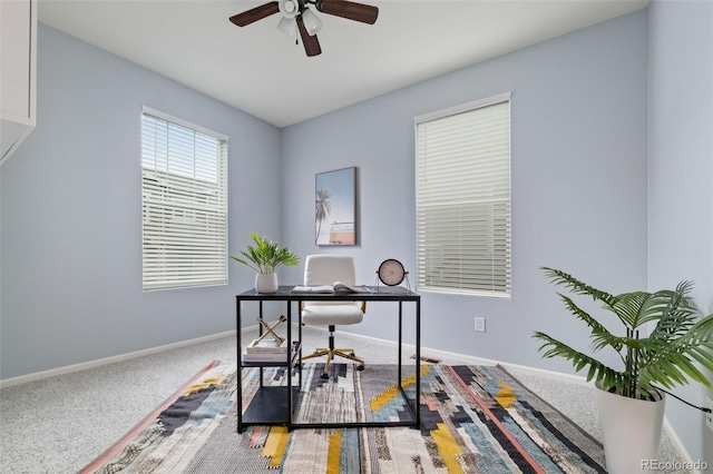 4343 S Nepal Ct, Centennial, CO 80015 - office area with ceiling fan and carpet flooring