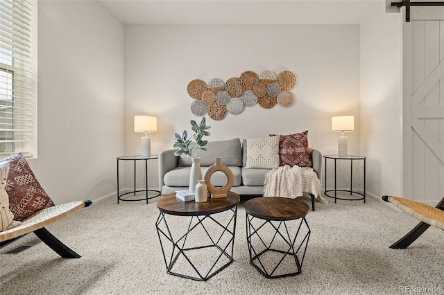 4343 S Nepal Ct, Centennial, CO 80015 - sitting room with carpet floors and a barn door