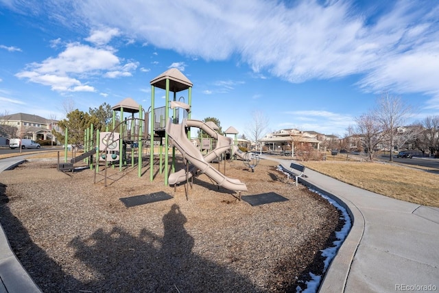 community play area featuring a residential view